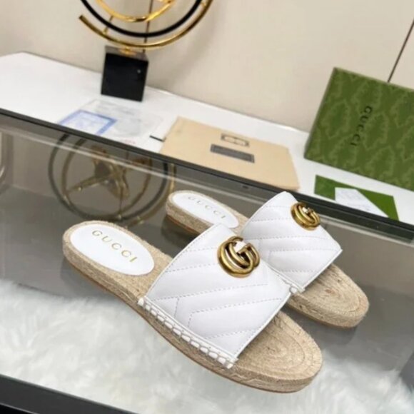 GUCCI GG MARMONT GREAT WHITE ESPADRILLE SANDAL WOMEN 39 (9 US) – RETAIL $590.00+ - Picture 7 of 7